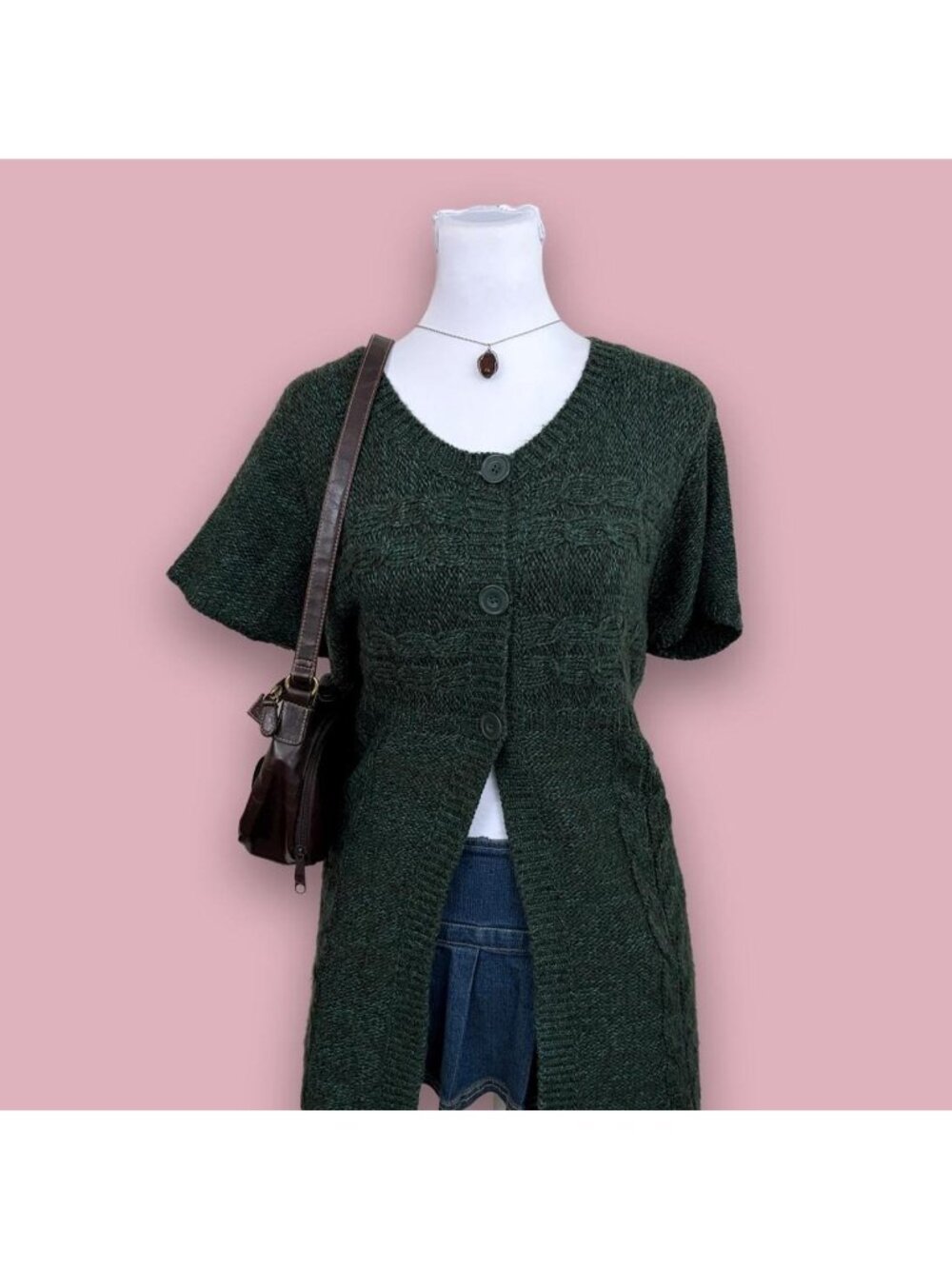 y2k granola girl grunge split front cardigan shirt